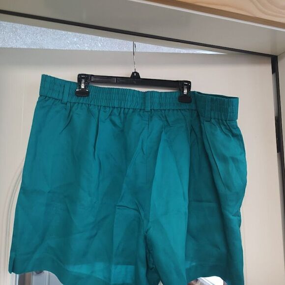 New Torrid Dark Teal 5 Inch Stretch Linen Blend High Rise Shorts Women's 22 - Picture 3 of 3